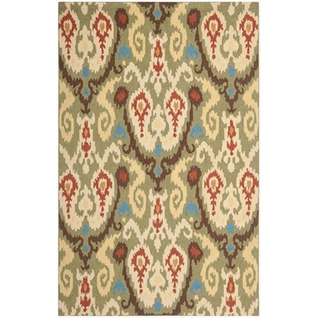 Safavieh 3 x 3 ft. Round Country and Floral Chelsea Teal and Green Hand Hooked Rug HK378A-3R